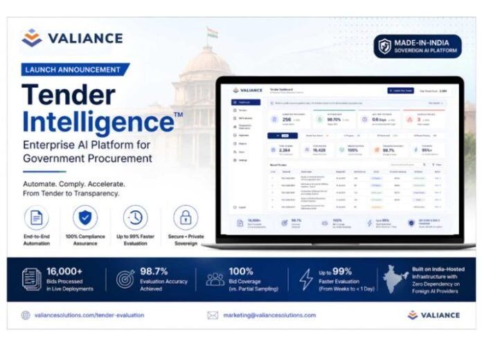 Valiance Solutions Launches Tender Intelligence, an Enterprise SaaS for Government Procurement